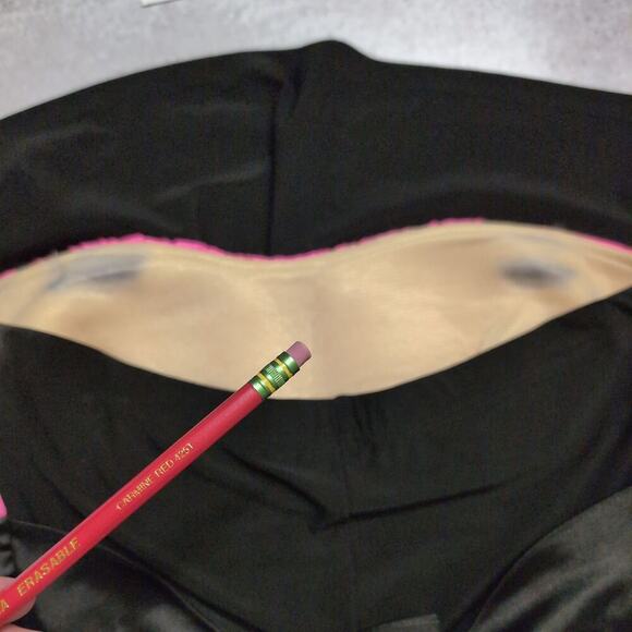 Deb Pink Black Strapless Formal Prom Dress Empire Waist Lace Bodice Y2K Size S - Picture 5 of 9